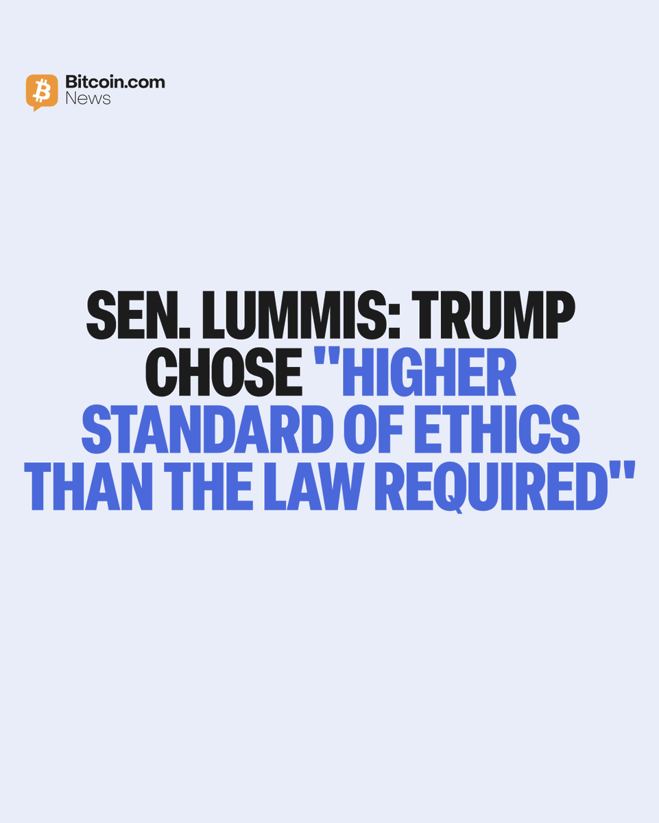BitcoinNews's tweet photo. 🏦🇺🇸 "History will remember this as the moment a president chose a higher standard of ethics than the law required of him," Sen. Lummis said this week on CLARITY Act ethics deal.

"Let's get the Clarity Act passed NOW," Lummis added. https://t.co/DrjCMOBNZr