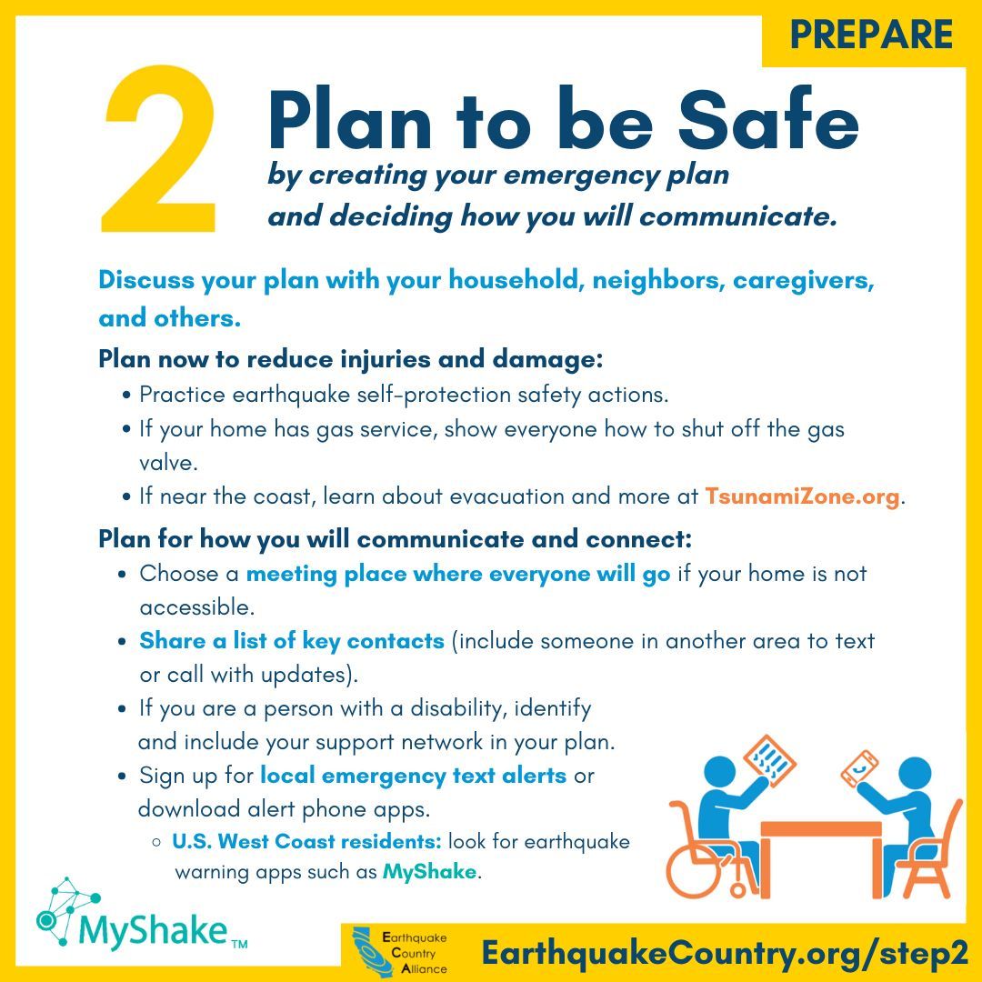 ECA's tweet photo. If a major earthquake happened today, would your family know how to reconnect? Create an emergency plan, choose a meeting place, and share key contacts. Learn more from the Seven Steps to Earthquake Safety at https://t.co/3BJJ7yOfsW #SecureYourSpace https://t.co/YsHtcaRSaJ