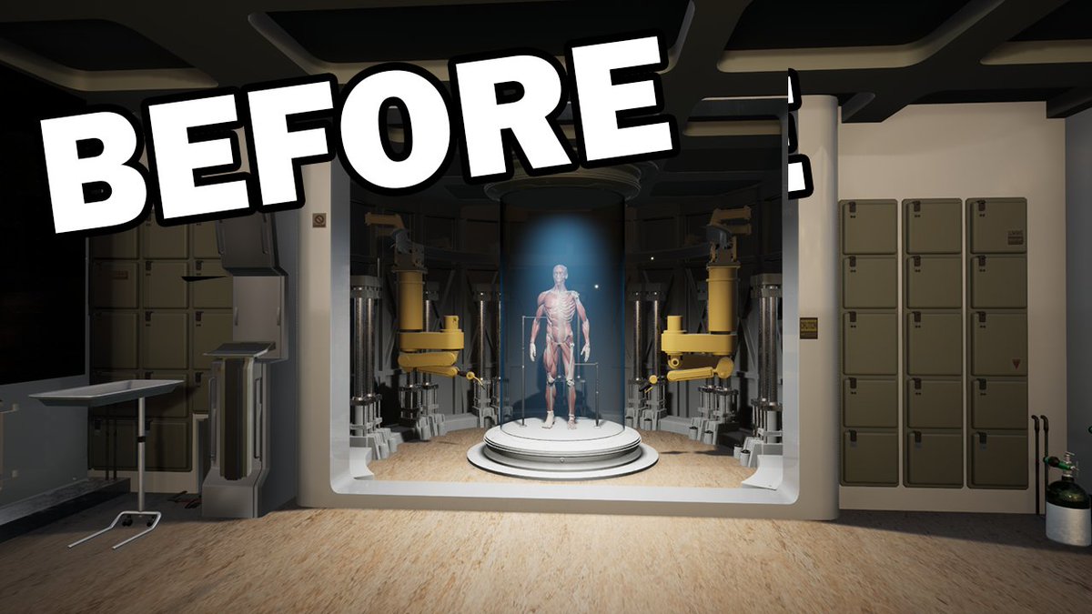 AndrewSynapz's tweet photo. Day 20/90.

Rebuilt the NeuroPharm lab — the 2035 version the script deserved.

The detail that got me: the lab is brand-new in the story. The AI added a protective film sleeve on one gantry arm, every arm folded at rest. Nobody asked. It understood "new." https://t.co/iucnhrqyqA