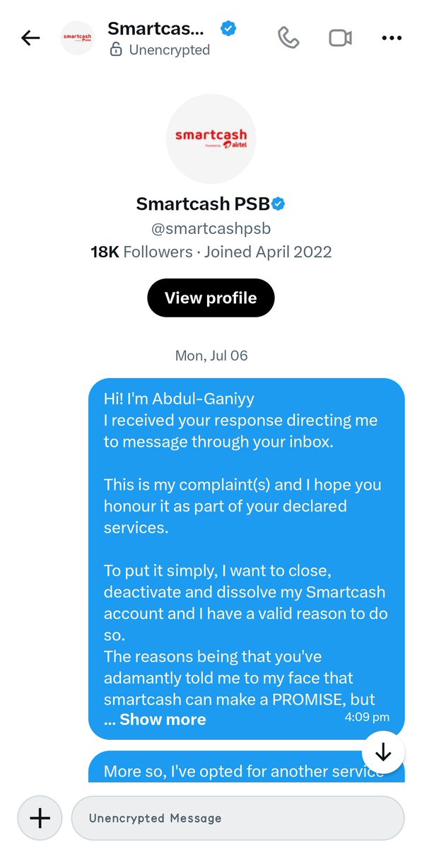 littleinsstein's tweet photo. @smartcashpsb This is the only time they tried to engage with me since June the 8th and they've made sure to keep to their fake promises. https://t.co/Iwmb02C4GL