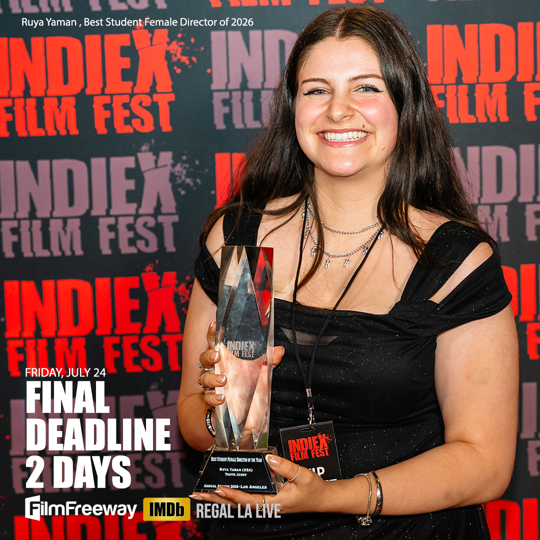 IndieXFest's tweet photo. Final deadline this Friday, July 24.
Submissions https://t.co/xe0EeLRHMX
#IndieXFilmFest #FilmFestival #FilmFreeway #FinalDeadline #SubmitYourFilm #ShortFilm #IndependentFilm #IndieFilmmaker #Filmmakers #Screenwriter #ShortScript #Cinema #FestivalCircuit #AwardWinning #OfficialSelection #InternationalFilmFestival #NowAccepting #CreativeCommunity #Storytelling