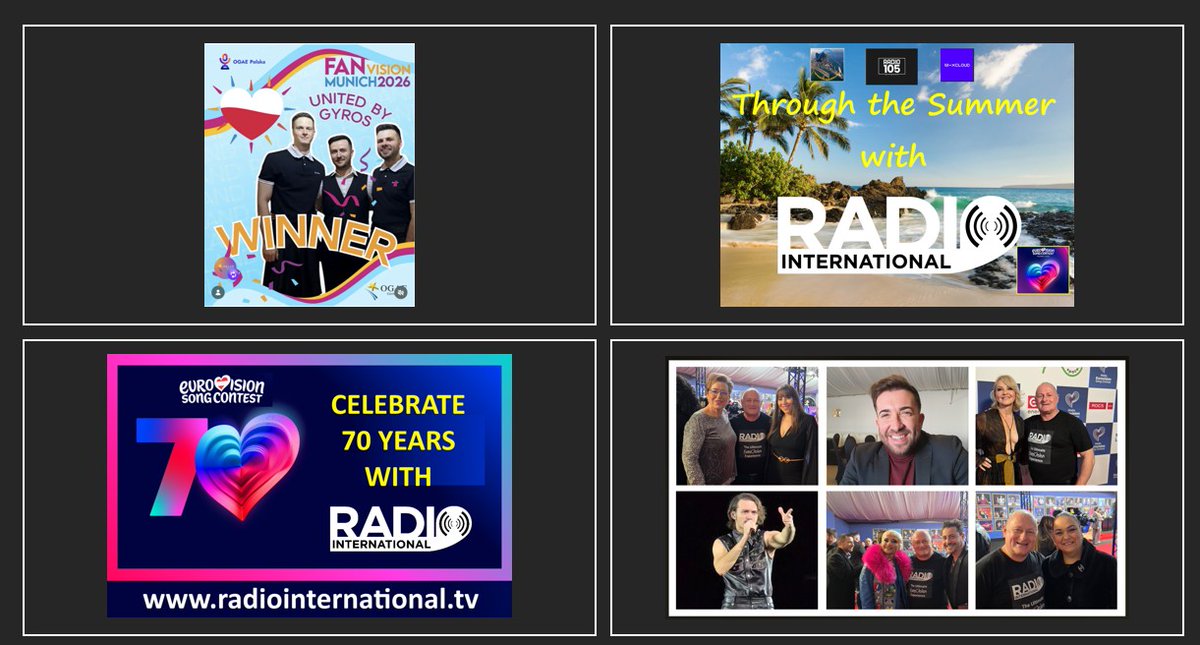 RadioInt's tweet photo. LIVE TONIGHT AT 7pm CET: Radio International, the Ultimate Eurovision Experience - Wed 22 Jul 2026. Details of the show are on https://t.co/5WBafriuDF Tune in via https://t.co/NPtUHgbn94

#eurovision #esc #world #UnitedByMusic  #Dara  #KurtCalleja  #OliviaLewis #DebbieScerri https://t.co/uulRLF8lrZ