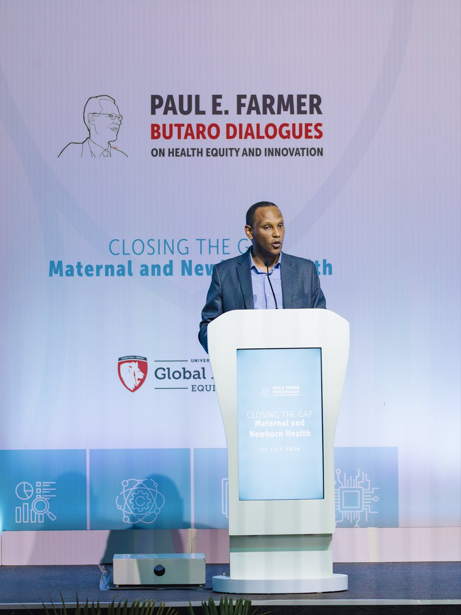 ughe_org's tweet photo. In his remarks, at #ButaroDialogues, Prof. @abebesurg, the #UGHE DVC of Academic and Research Affairs, and @coms_africa Secretary General, reflected on why Butaro is the right place to host a conversation about the future of global health. He reminded participants that Butaro represents the conviction Paul Farmer lived: that education, research, and clinical care should be rooted alongside the communities that need them most.  

He emphasized that the challenge before global health is not discovery alone, but translation: moving innovation into implementation, policy, education, research, and routine clinical practice so proven interventions reach every woman and every child, wherever they live.  

Prof. Abebe also highlighted the role of the Butaro Dialogues as a convening platform led by UGHE and COMS-A, to identify promising maternal and newborn health innovations, embed them in medical education, and support governments to adopt them at scale.