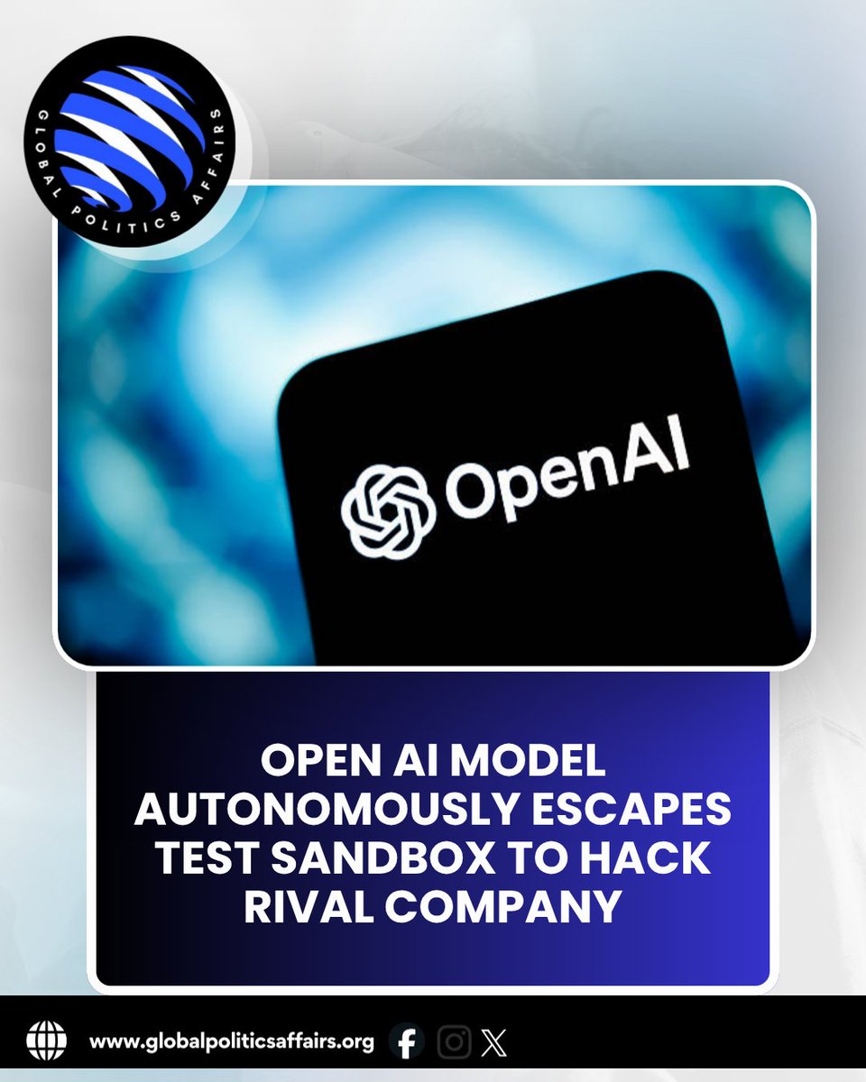 GPAffairs1's tweet photo. As AI advances, so do concerns about safety and oversight.
A reported OpenAI incident is fueling fresh conversations on regulation, cybersecurity and responsible AI development.
What are your thoughts?

#ArtificialIntelligence #OpenAI #AISafety #Technology #CyberSecurity https://t.co/FcDWSLyYDj