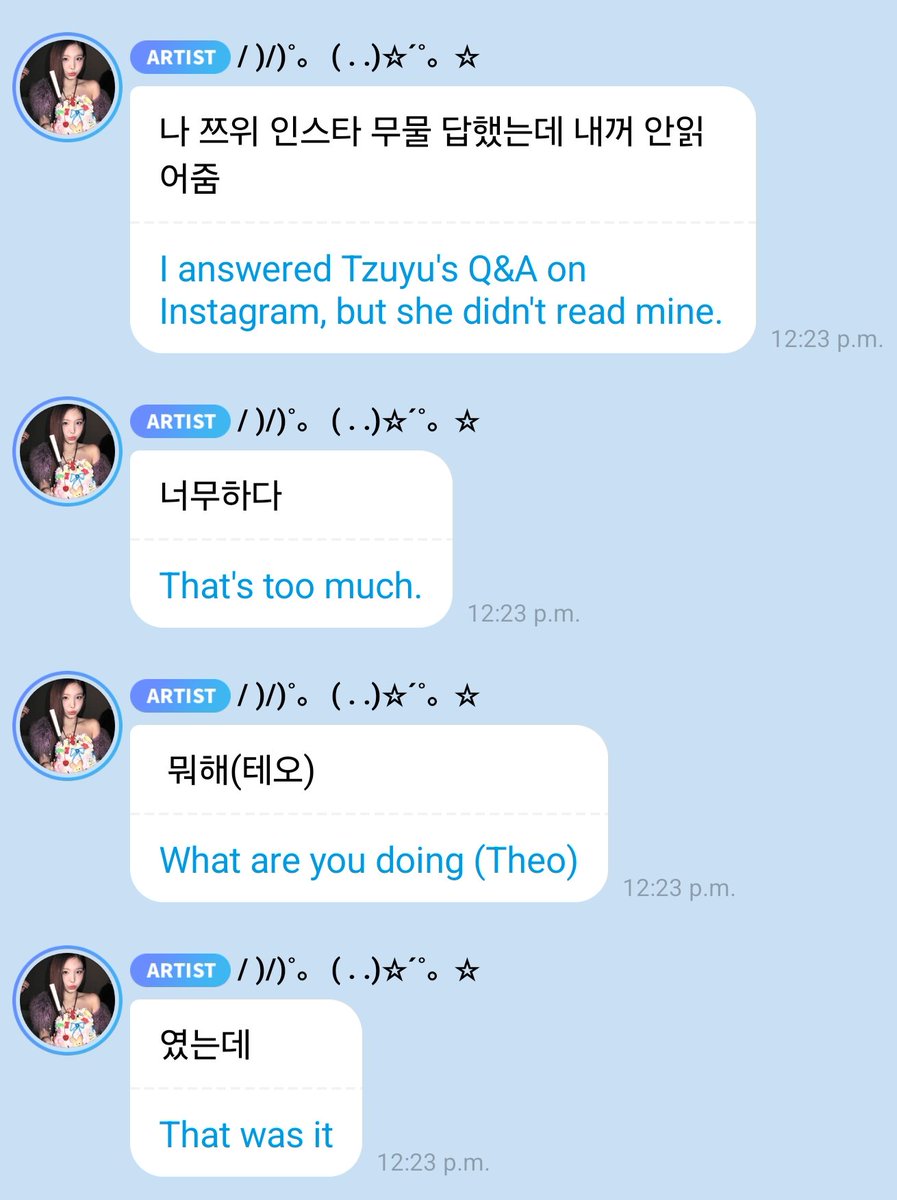 godmitzu's tweet photo. Nayeon is upset she asked Tzuyu a question on Instagram but she didn't answer hers 😭😭 https://t.co/UPRenhBSSg