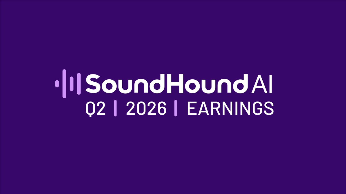 SoundHound's tweet photo. SoundHound AI To Report 2026 Second Quarter Financial Results, Host Conference Call and Webcast on August 5

https://t.co/A0j6W6NreY https://t.co/WAQJUYX2pr