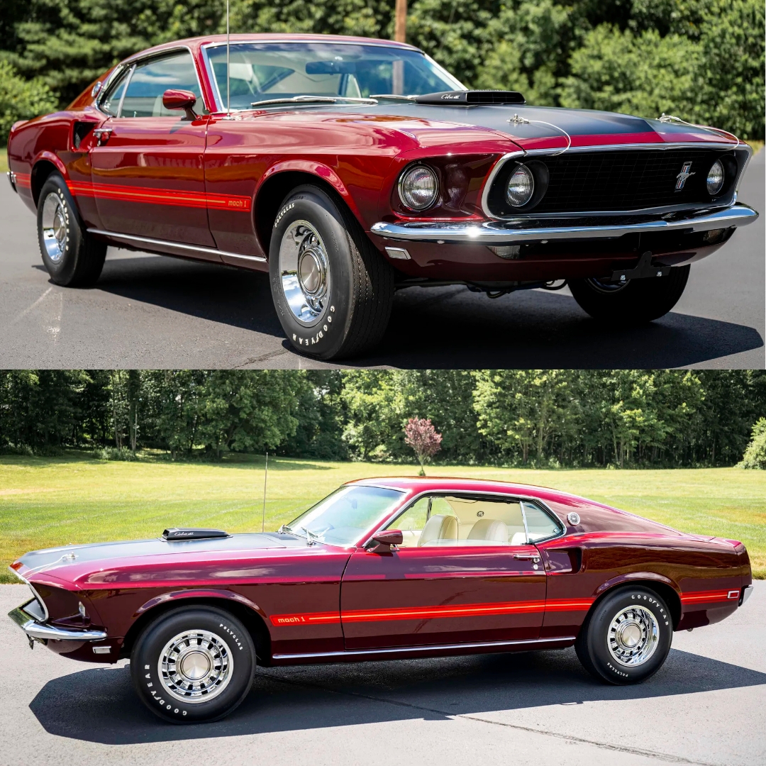 This 1969 Mustang Mach 1 R-Code features its original 428 Cobra