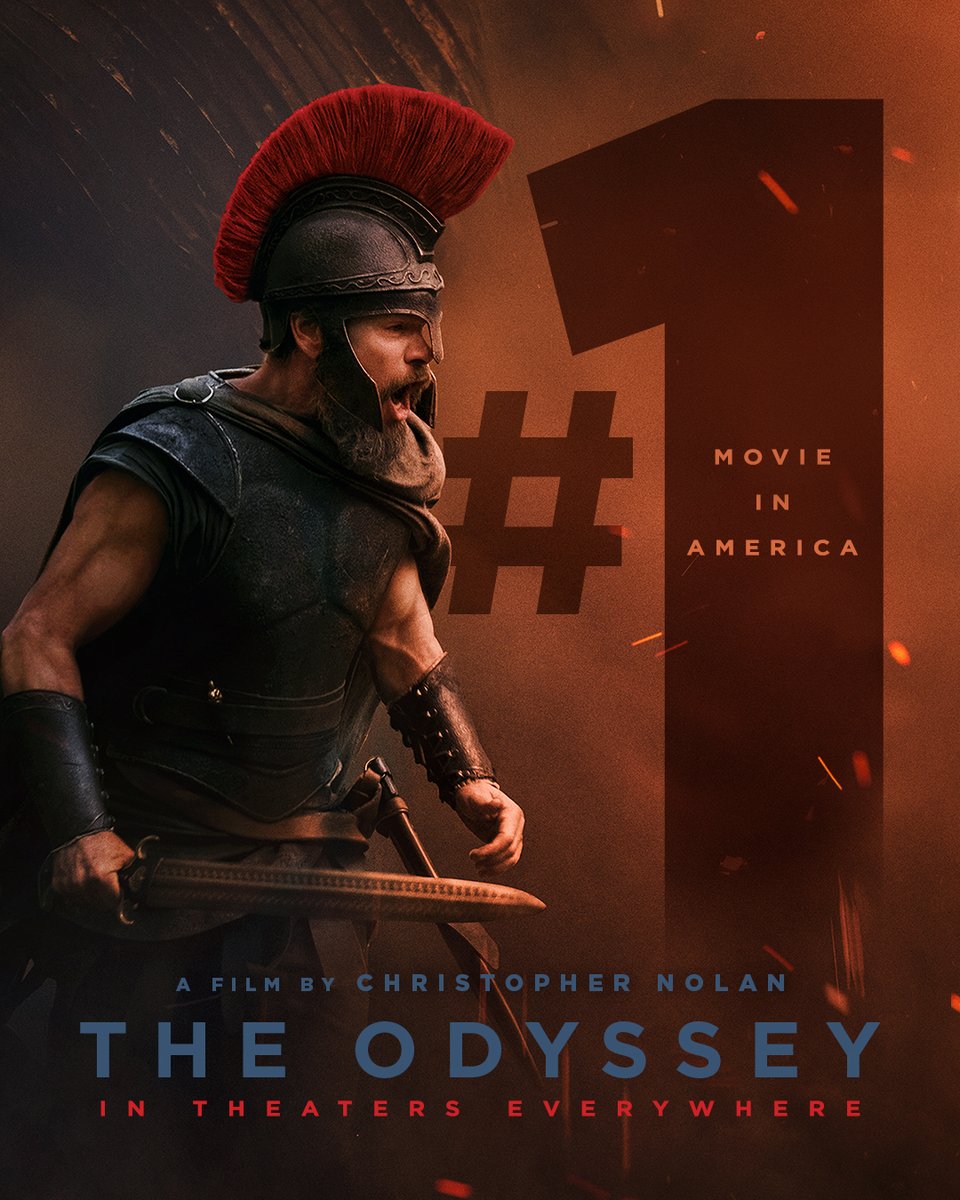 AMCTheatres's tweet photo. THE ODYSSEY is the #1 Movie in America. Get tickets and see it in AMC Theatres everywhere! https://t.co/I8RmJ9bUfa https://t.co/cB8kr8fqdH