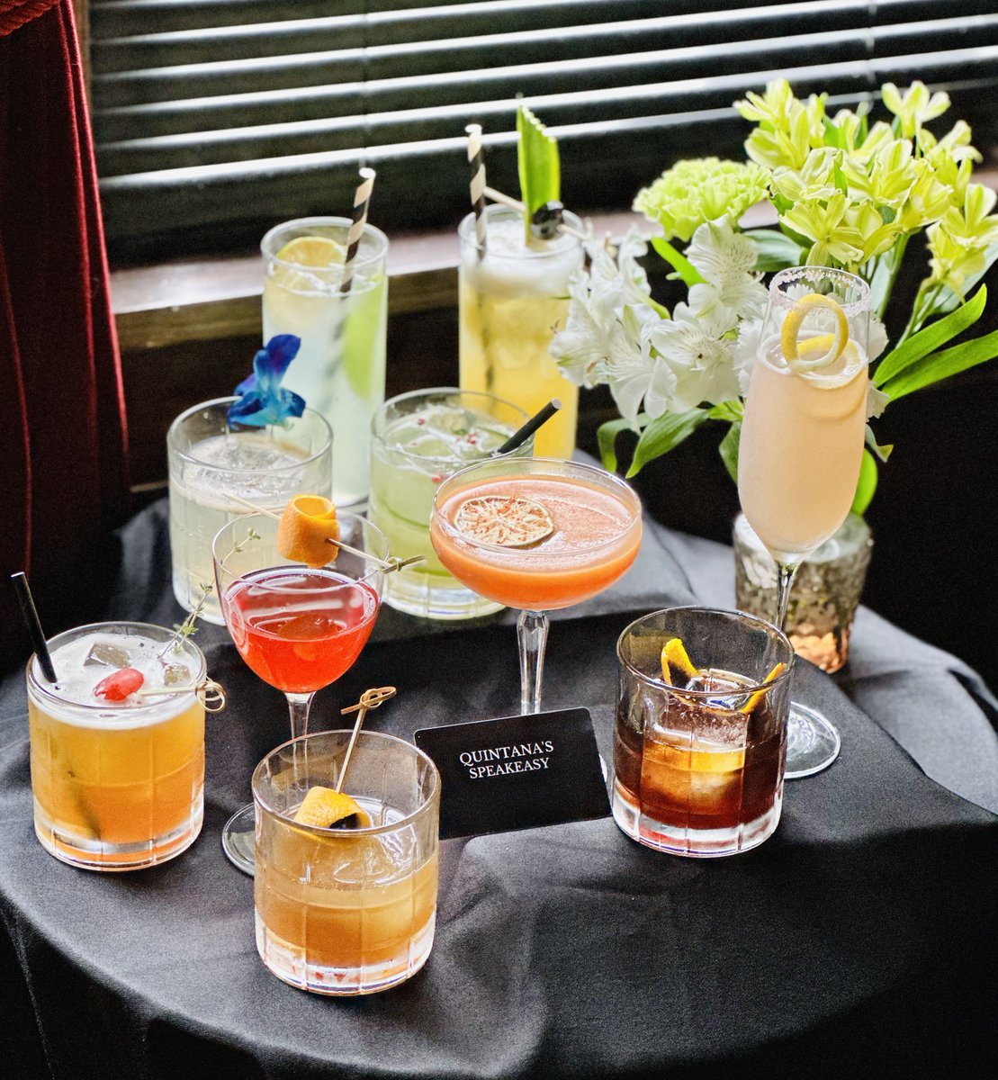 QBDS's tweet photo. Sipping on Summery Delights. Open 3pm-midnight, Tuesday-Saturday. #Speakeasy #BehindTheBookcase #Clehts #Cocktails #Rum #Bourbon #Mocktails #Quintanas #QBDS https://t.co/FRJl8asV8H
