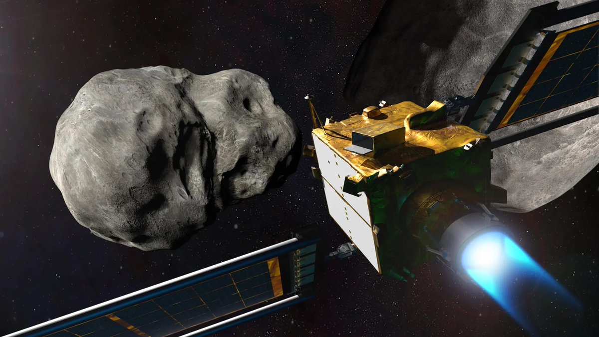IntrepidMuseum's tweet photo. NASA intentionally crashed a spacecraft into an asteroid—and it worked. ☄️ NASA's DART mission showed it's possible, and ESA's Hera mission is studying the results.
Join us for #AstroLive on Sunday, July 26 at 3pm ET to hear from the scientists leading this incredible story of planetary defense. https://t.co/7PnZjAhJdP
📸 Photos courtesy of @NASA