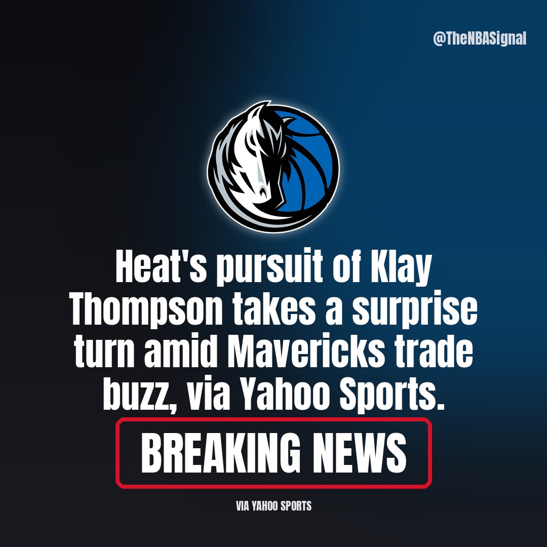 TheNBASignal's tweet photo. 👀 RUMOR: Heat's pursuit of Klay Thompson takes a surprise turn amid Mavericks trade buzz, via Yahoo Sports. https://t.co/GT8UKytTj7