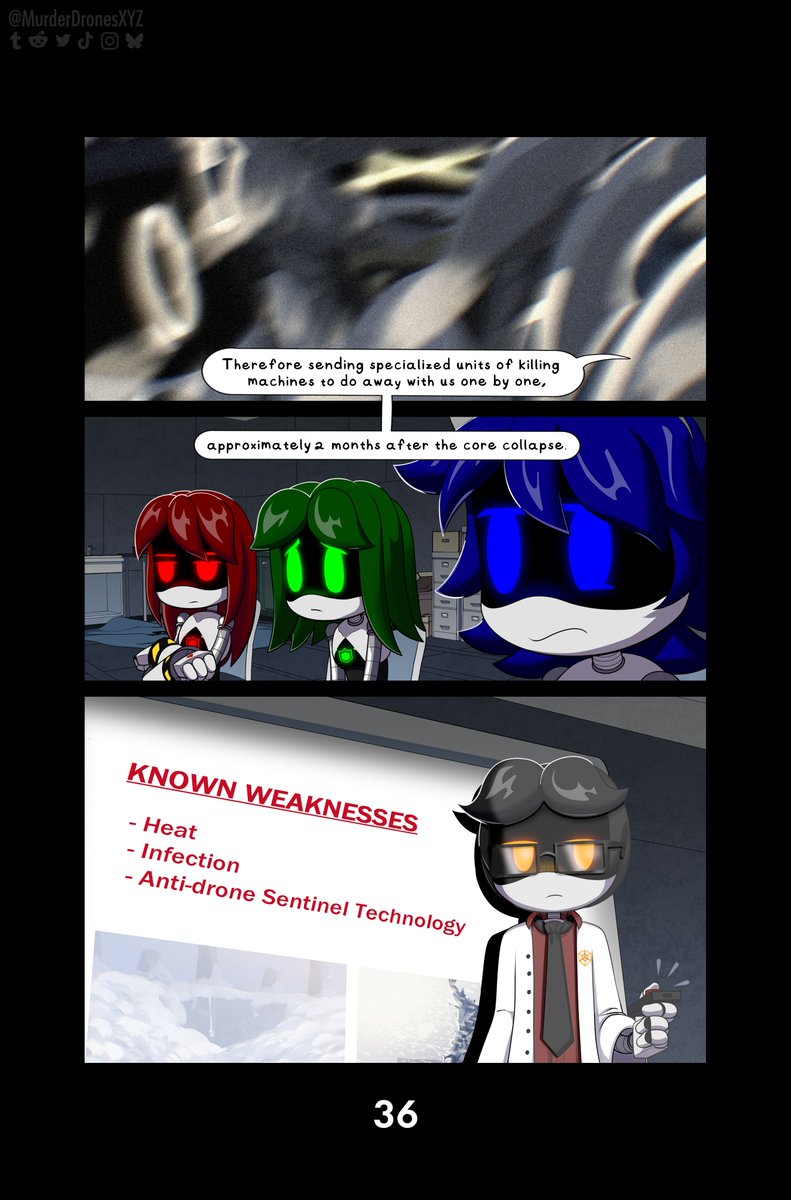 MurderDronesXYZ's tweet photo. Murder Drones XYZ - Pg. 36

But you knew all that already.

#murderdrones #glitchproductions #webcomic #mdtwt #murdedrones #MurderDronesXYZ #murderdronesoc https://t.co/yidZNfY22c