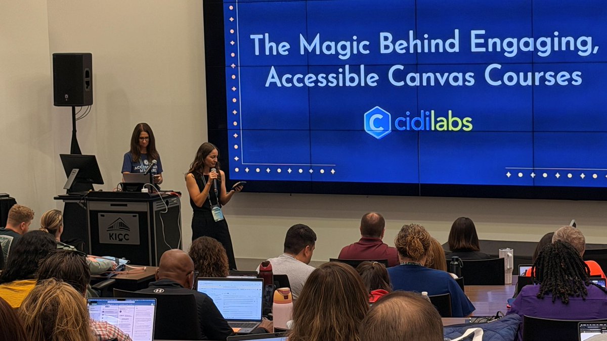 CidiLabs's tweet photo. Thanks to everyone who packed our #InstructureCon2026 session today! We loved showing how institutions like yours can:

🪄 Transform existing Canvas content
♿ Simplify accessibility
✨ Build engaging courses faster

Missed the session? Join the webinar: https://t.co/WwjhmbAjDg https://t.co/fOFpPBCeUl
