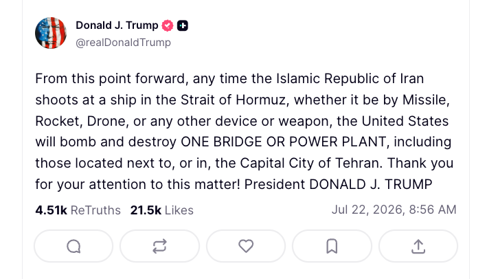 tparsi's tweet photo. This is the same desperate, frustrated tone we heard from Trump during the period in which he had understood that the war was a mistake, but he didn't know how to get Iran to the negotiating table... https://t.co/jyr1360qeE