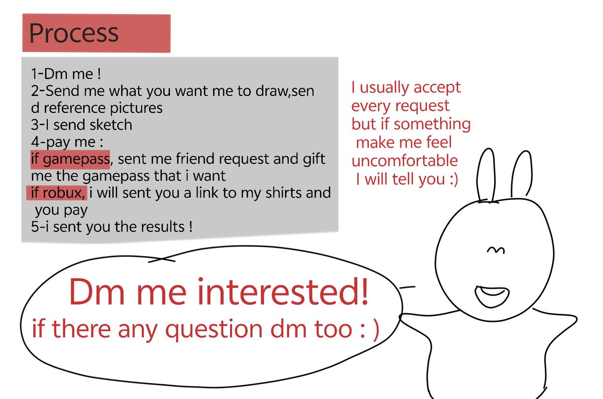 Enyi_i's tweet photo. hellooo  , opening  commission for Robux or some gamepass .. take a look if you 're interested ; ))
DM me !!

#robuxcommission
#robloxart
#roblox https://t.co/ADh5EJ4Z2P