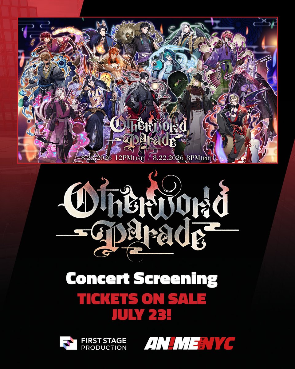 animenyc's tweet photo. 🎶 ANNOUNCEMENT 🎟️

The Otherworld Parade is coming to Anime NYC! 📷📷 Avalights, Ravanights, Lamenters--join us on August 23 (Sunday) for a ticketed screening of @fsp_english's upcoming concert!

Tickets drop on July 23 @ 3 PM EDT!

More info here! 📷: https://t.co/h1gFXFCWJ2 https://t.co/btJAo2mNMd