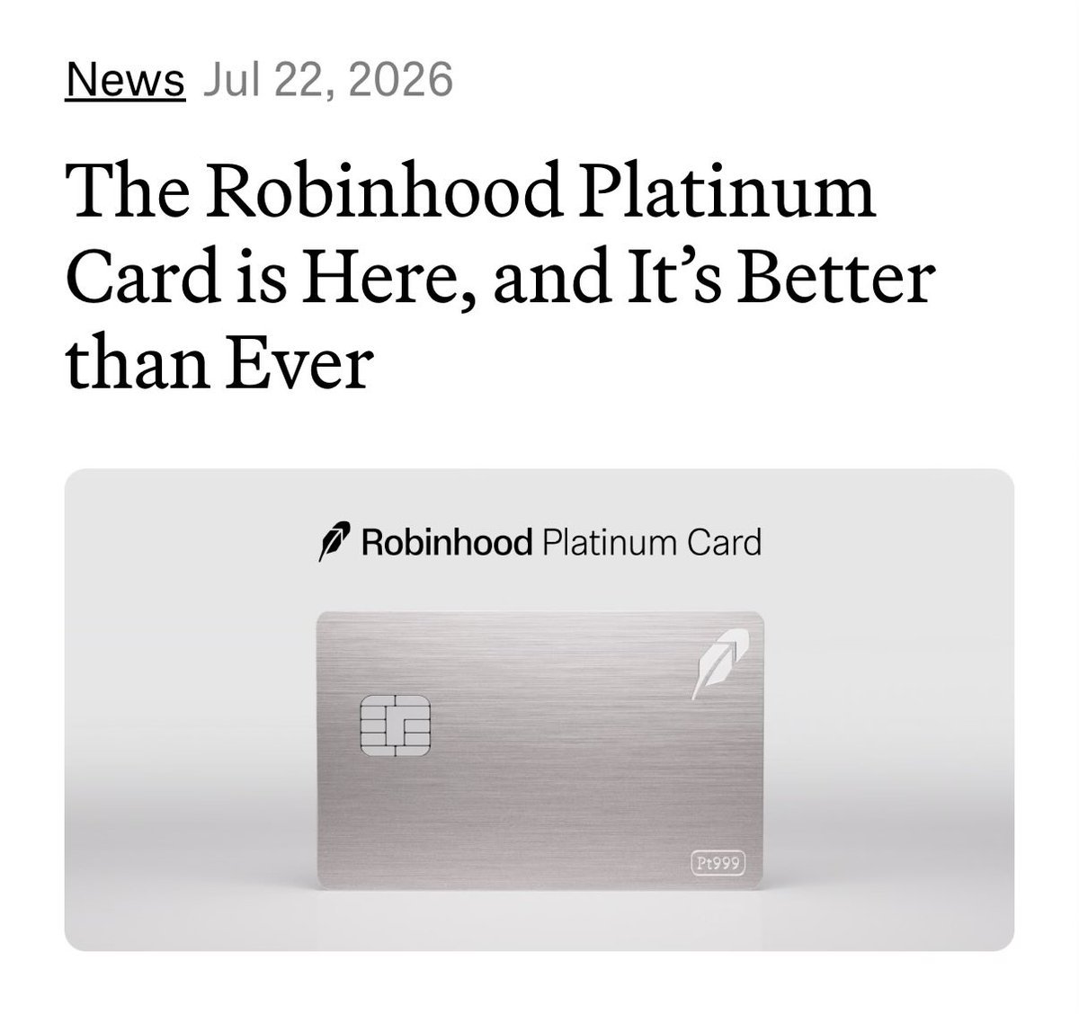 Defi_Warhol's tweet photo. Robinhood just launched the most useless $695 card.

Let's compare its main features to the EtherFi card:

1/ Custody

Robinhood: Custodial
EtherFi: Non-custodial

2/ Annual fee

Robinhood: $695/year
EtherFi: 0$/year

3/ Cashback

Robinhood: 1% (all purchases)
EtherFi: 3% (all purchases)

4/ Fees

Robinhood: 0% FX fees
EtherFi: 0% FX fees

5/ Perks

Robinhood: 5% back on flights & 10% on hotels + rentals
EtherFi: Up to 65% off + 5% cashback for hotels

Robinhood: Priority Pass lounges, concierge, Global Entry/TSA PreCheck credit
EtherFi: Airport Companion lounge access, Concierge, Rental insurance, Purchase Protection (up to $10K)

Thoughts?