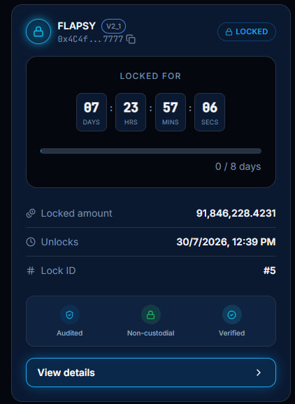 PlayFlapsy's tweet photo. 9% Dev supply has been locked
https://t.co/8hC6twzIuX https://t.co/gfcV3Cpr5I