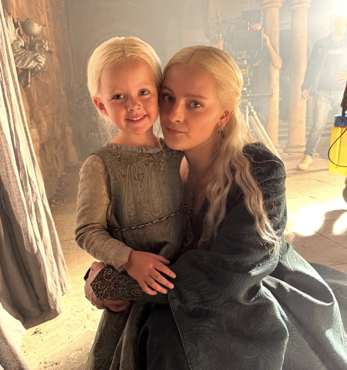 westerosies's tweet photo. Phia Saban and Ziggy behind the scenes of #HouseOfTheDragon Season 3 together in a new photo.

“Thank you for always looking after Ziggy 💚” https://t.co/t6PZFG4RDy