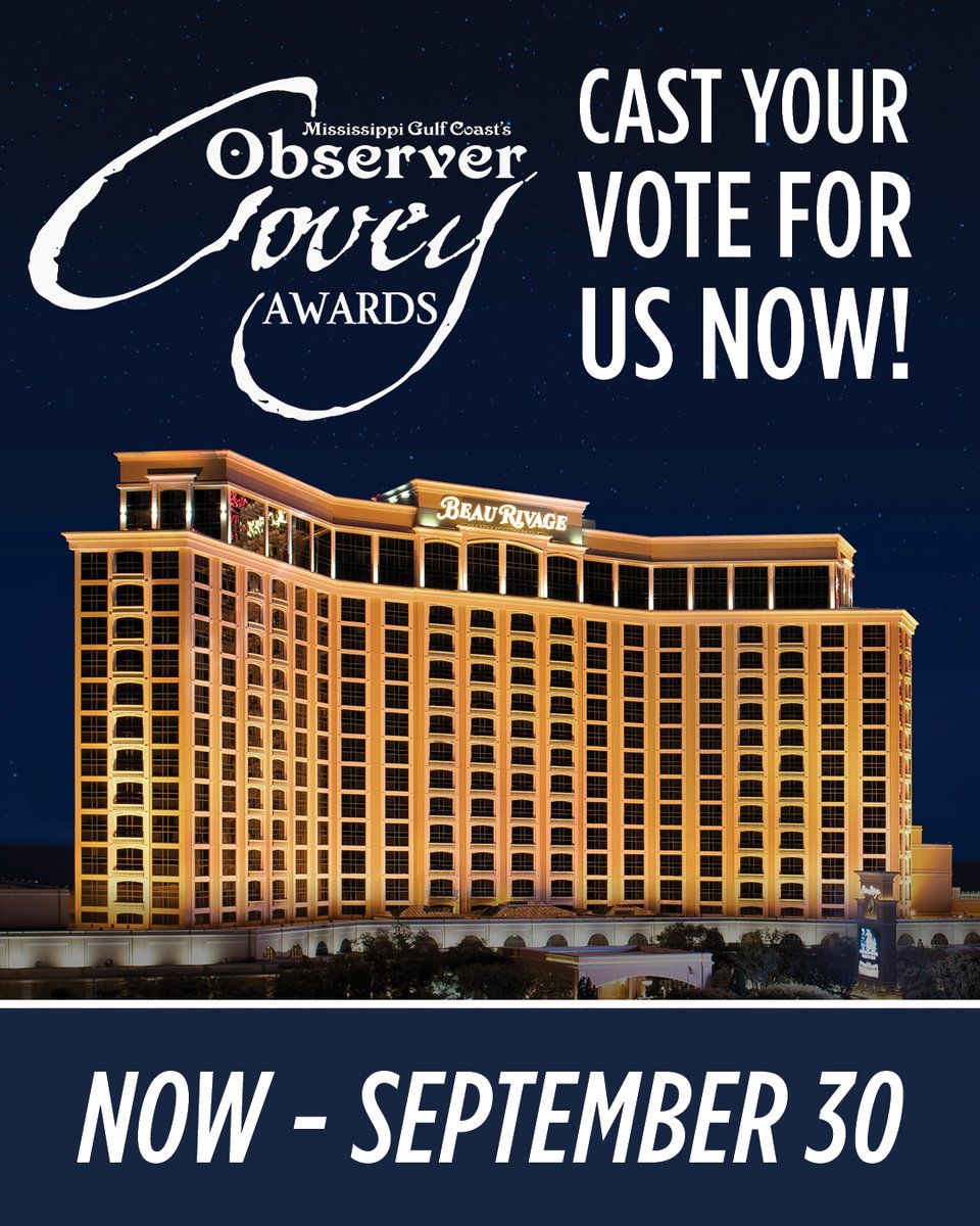 BeauBiloxi's tweet photo. We'd be honored to have your vote in the Coast Observer Covey Awards 2026 Favorites!

Voting is open now through September 30, and every vote makes a difference! Cast your vote here: https://t.co/mymt1V6dWn

Thank you for your continued support! 💙 https://t.co/Czh2Re9Mkn