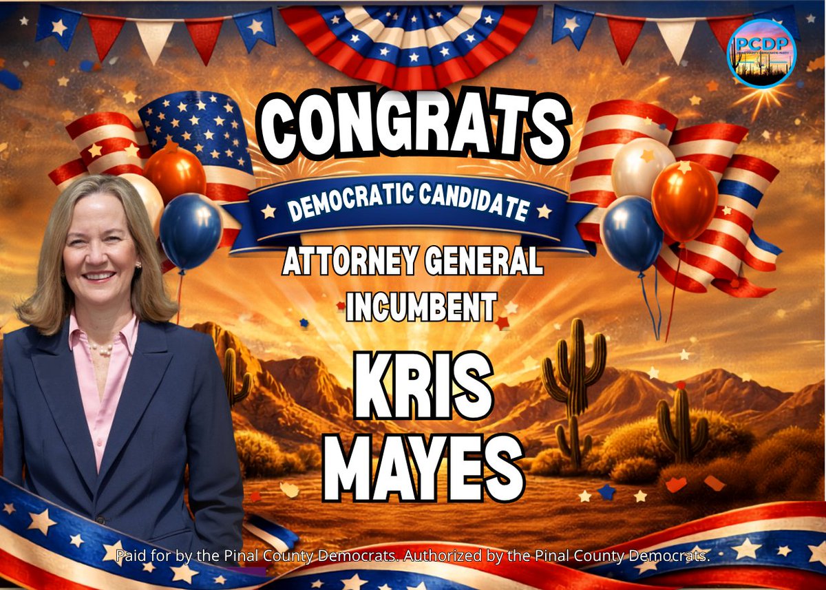 PinalDems's tweet photo. Congratulations to our Arizona State wide Candidates. 🎉 Your hard work and dedication shone through as voters made their voices heard. Thank you to all candidates, volunteers, and supporters! Onward to the general election! ✨ #AZVotes #Election2026 https://t.co/TQGAeStxIE
