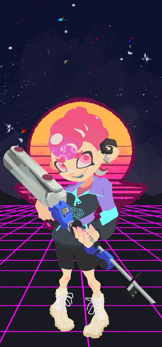 peachremix's tweet photo. made myself a phone wallpaper of my octoling! #splatoon https://t.co/eEgffDb3cF