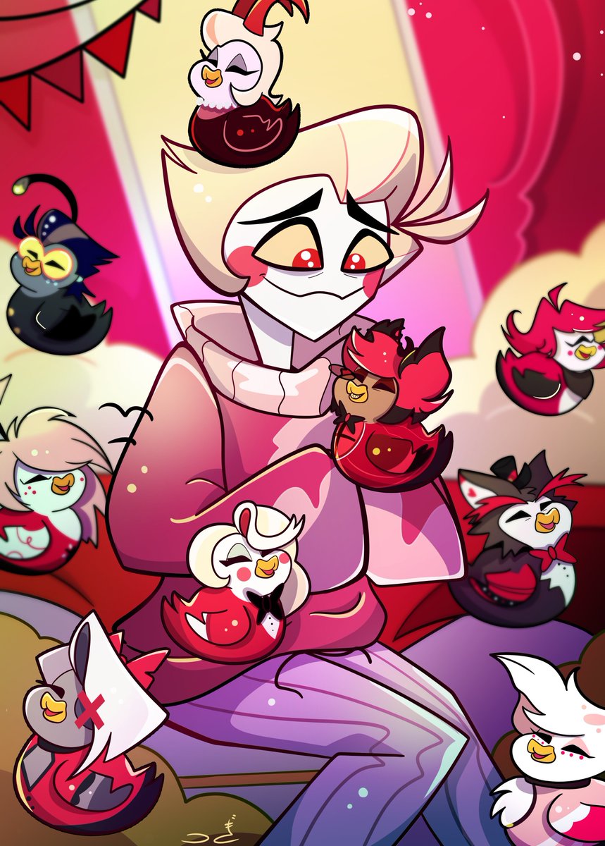 MagicAlma21's tweet photo. #HazbinHotel #HazbinHotelFanart 
#HazbinHotelLucifer 

Ducks 🦆🦆🦆 https://t.co/m4zEVHZmxF