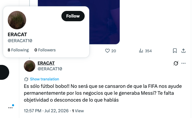 dlaje1's tweet photo. NO CAIGAS EN EL ATAQUE ANTIARGENTINO

Bot clásico respondiendo y atacando mi punto de vista:

-Followers: 0
-Contenido: agresivo, para desviar la discusión

De ser la agresión exitosa, me hace quedar como un desquiciado y desacredita mi posición por completo. https://t.co/kVs5rmSAOZ
