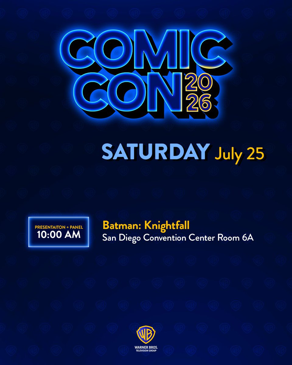 warnerbrostv's tweet photo. We'll see you in San Diego! 👏 What are you most excited to see? #WBTV #SDCC https://t.co/rHIad0uy2B