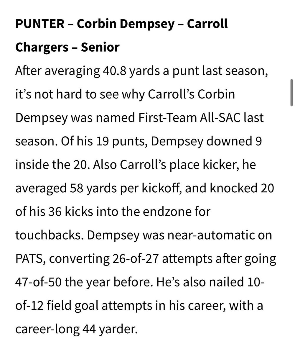 CorbinDemp94's tweet photo. Fox 55 Preseason Top 15 Player https://t.co/vk32tQRRHt