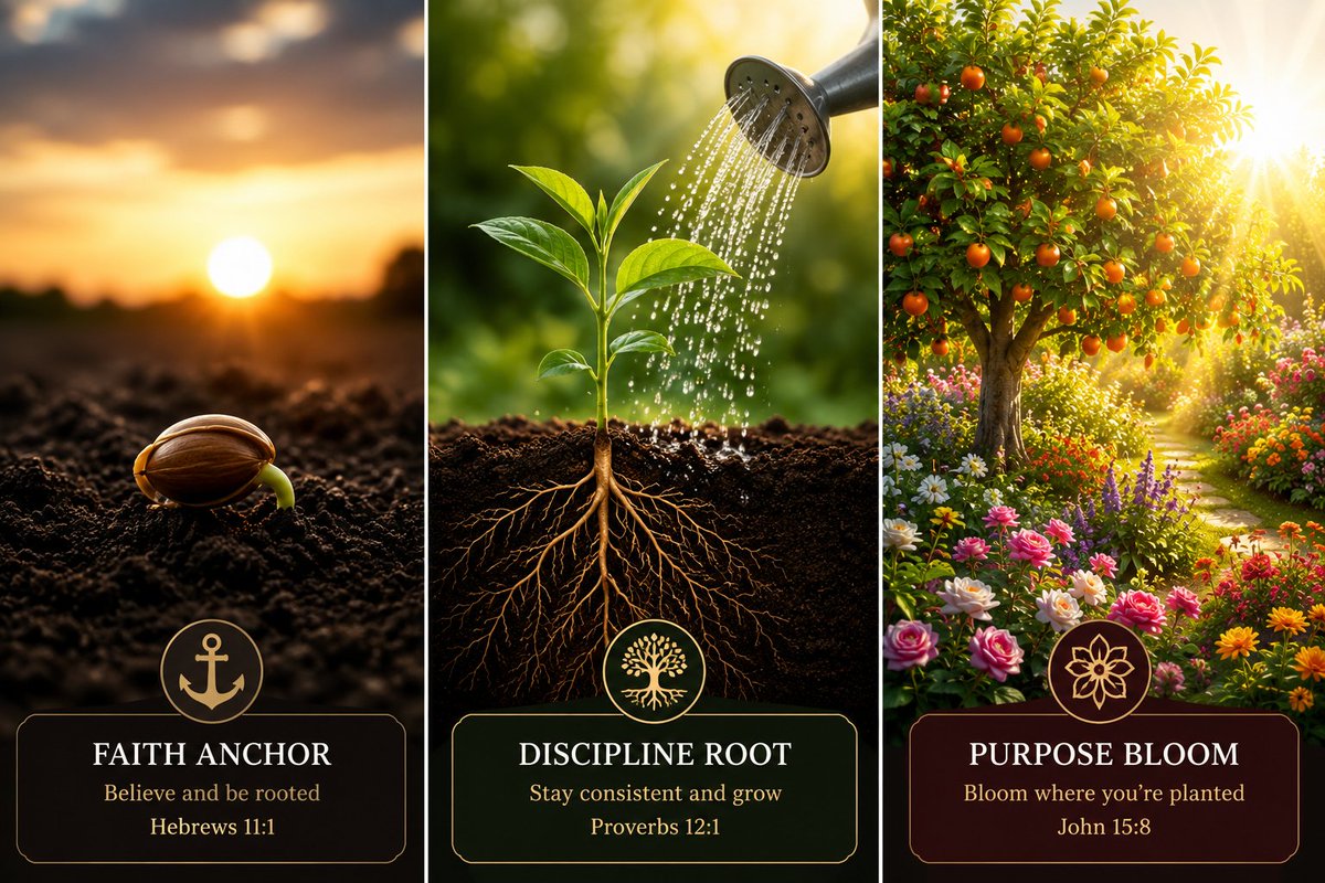 preoj_official's tweet photo. 3 Seeds I’ve Learned to Plant Daily:

1. Faith Anchor — Start every morning reminding yourself who God is, not how you feel.  
   (Esther 2:15 — favor comes when you prepare in hidden seasons.)

2. Discipline Root — Small consistent acts > big sporadic efforts.  
   One focused prayer. One chapter of Scripture. One obedient step.

3. Purpose Bloom — Align your gifts with His calling. What breaks your heart or stirs your spirit? That’s often your assignment.

#BibleVisuals #Scriptures #WisdomWednesday