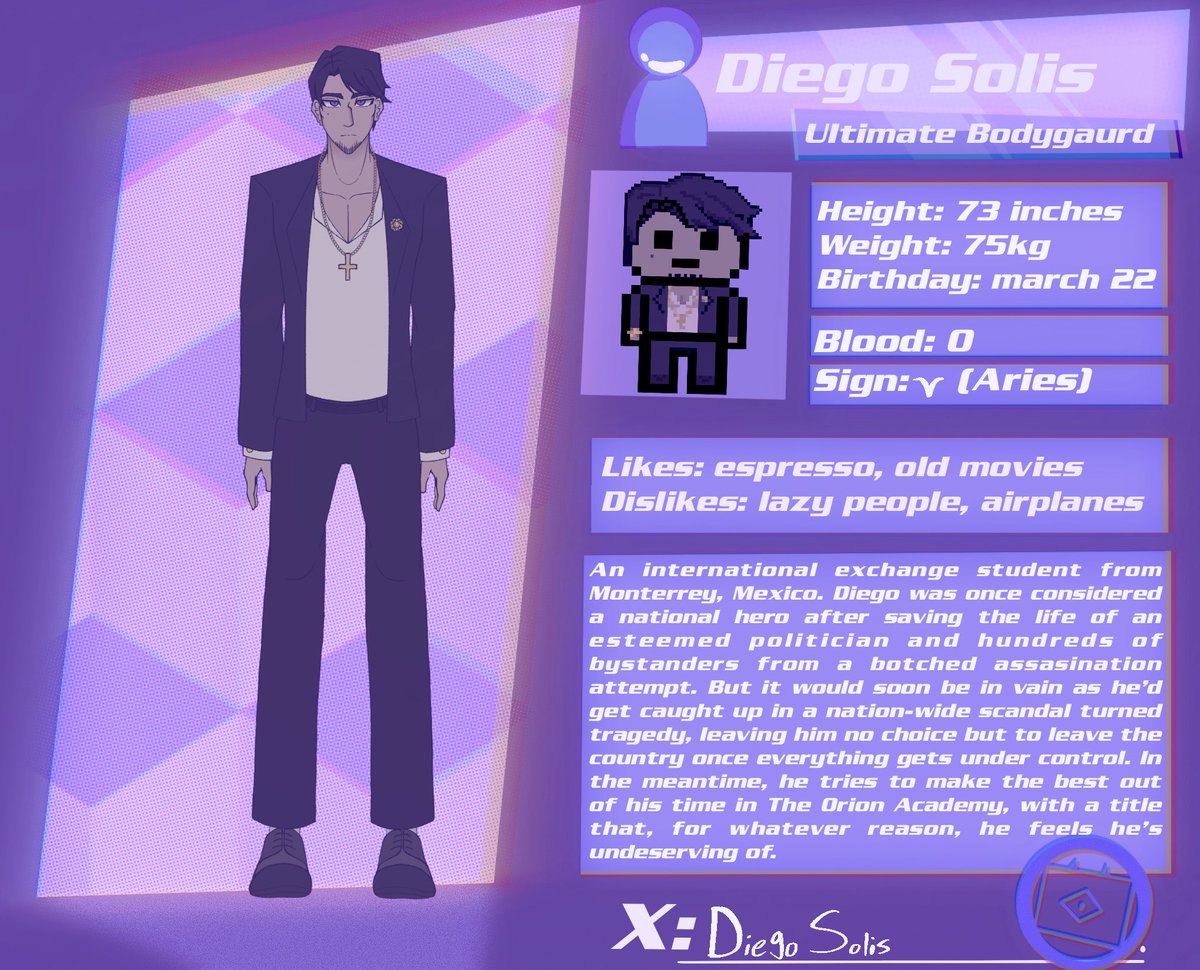 Alterego_404's tweet photo. Meet Diego Solis, The Ultimate Bodygaurd
#fangantwt #fanganronpa #fanganronpagame #danganronpa https://t.co/Bcw0W0H72Z
