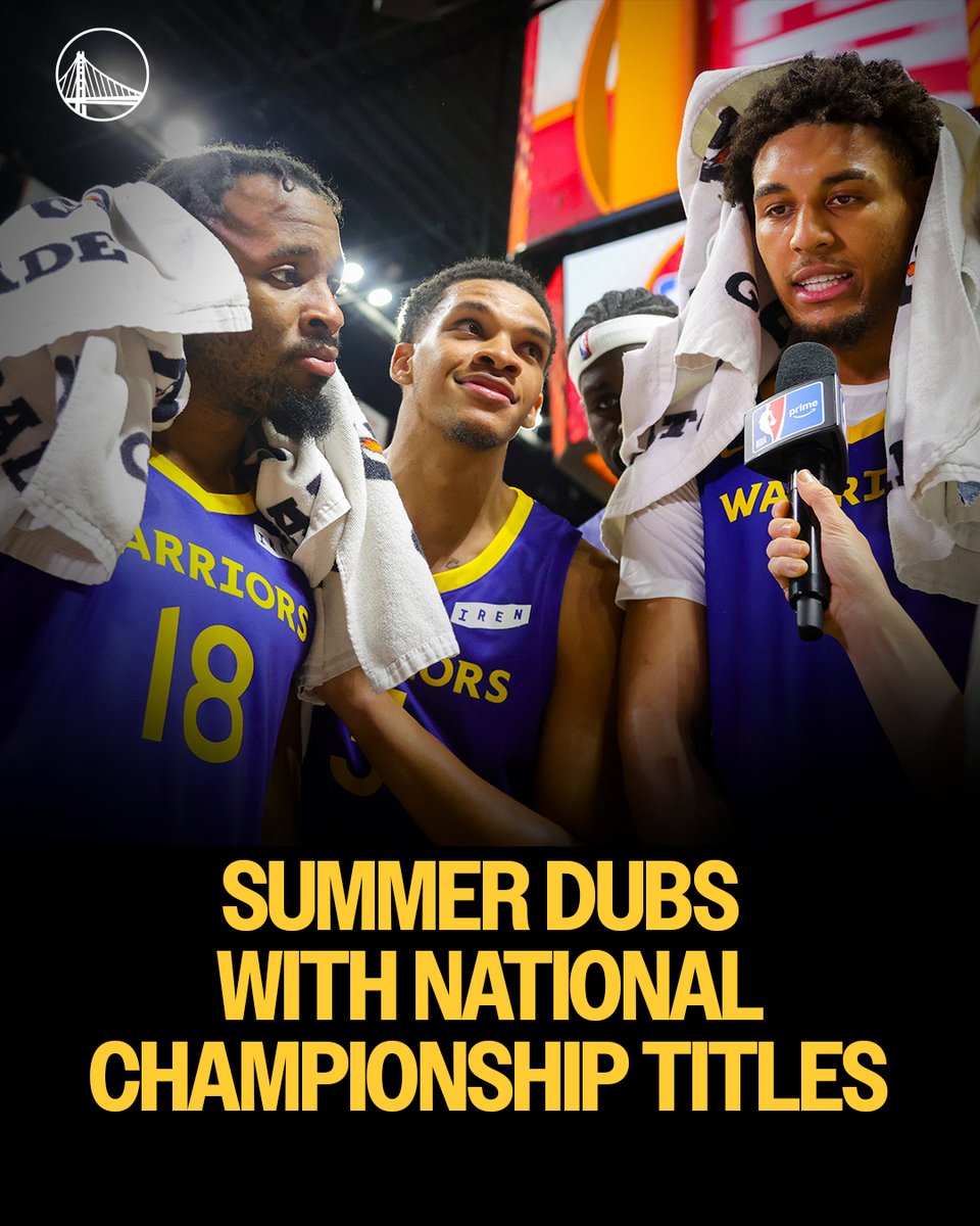 warriors's tweet photo. They've done it before. They did it again:

🏆 College National Champions
🏆 Summer League 2026 Champions See less https://t.co/idAcLjCMZO