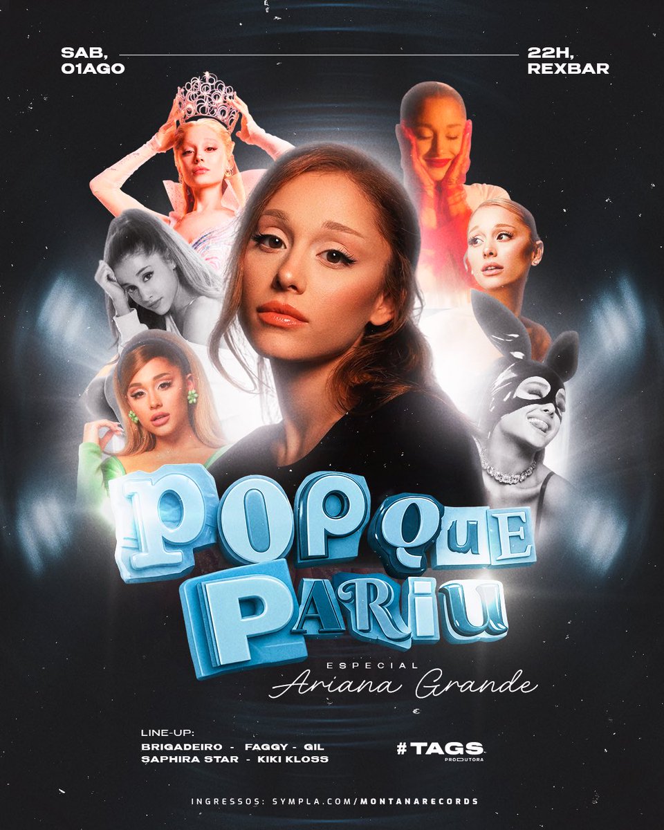 tagsproducoes's tweet photo. 🚨 ÚLTIMOS ANTECIPADOS DO 2º LOTE! 🌸

Dia 01/08 tem POP QUE PARIU da Ariana Grande no REX BAR! ✨ Um especial pra celebrar a nova era da nossa pequena grande mulher 💖🫧

o lote pode virar a qualquer momento, então corre pra garantir o seu! 🏃‍♀️

🎟️ https://t.co/KFG9qNf2b6 https://t.co/zr1G4ieRxn