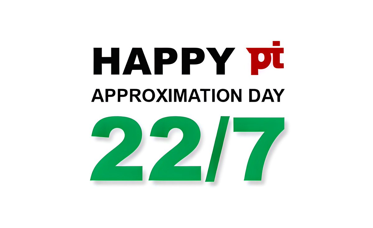 Math_files's tweet photo. Happy Pi Approximation Day! Today, 22 July equals 22/7, a common value for pi, correct to two decimal places only. https://t.co/Ra9sQI8T70