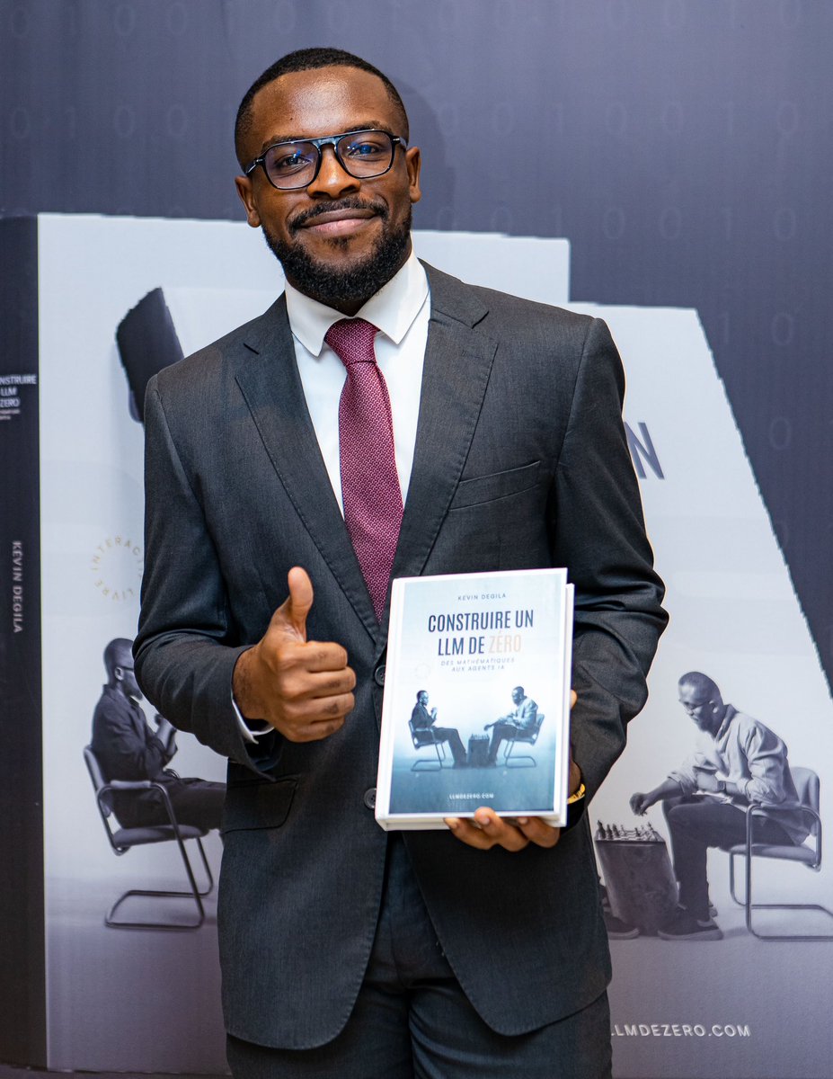 No_Limit229's tweet photo. 🇧🇯 𝗜𝗻𝘁𝗲𝗹𝗹𝗶𝗴𝗲𝗻𝗰𝗲 𝗮𝗿𝘁𝗶𝗳𝗶𝗰𝗶𝗲𝗹𝗹𝗲 : 𝗞𝗲𝘃𝗶𝗻 𝗗𝗲𝗴𝗶𝗹𝗮 𝗱𝗲́𝘃𝗼𝗶𝗹𝗲 𝘀𝗼𝗻 𝗹𝗶𝘃𝗿𝗲 « 𝗖𝗼𝗻𝘀𝘁𝗿𝘂𝗶𝗿𝗲 𝘂𝗻 𝗟𝗟𝗠 𝗮̀ 𝗽𝗮𝗿𝘁𝗶𝗿 𝗱𝗲 𝘇𝗲́𝗿𝗼 »

Kevin Degila, expert en intelligence artificielle présente un ouvrage inédit en français consacré à la compréhension et à la construction des grands modèles de langage (LLM), de A à Z.

Mais ce livre ne s’adresse pas uniquement aux experts. Kevin Degila l’a conçu avec une approche pédagogique afin de rendre l’intelligence artificielle accessible au plus grand nombre, en expliquant progressivement les concepts clés, des fondations mathématiques jusqu’aux agents IA.

Avec 21 chapitres, 61 visualisations interactives et du code Python, « Construire un LLM à partir de zéro » propose une immersion complète pour mieux comprendre les technologies qui façonnent aujourd’hui le monde de l’IA.

Au-delà de l’ouvrage, c’est une ambition qui se dessine : voir émerger des milliers d’ingénieurs africains capables de créer des intelligences artificielles entraînées sur des données africaines et développer des solutions adaptées aux réalités du continent.

L’Afrique ne doit pas seulement être consommatrice d’intelligence artificielle. Elle doit aussi participer à sa construction. 

📖 Édition en ligne : 10 000 FCFA
📗 Livre imprimé : 30 000 FCFA

👉 https://t.co/H8dbcJbFRB

#NoLimit229