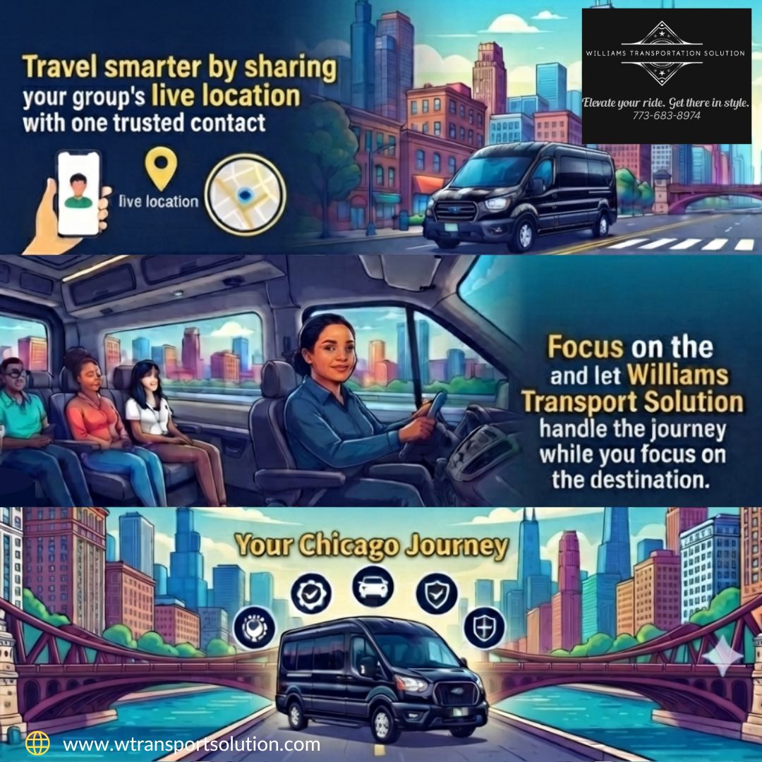 WilliamsTr10007's tweet photo. Travel smarter by sharing your group's live location with one trusted contact, and let Williams Transport Solution handle the journey while you focus on the destination.

#GroupTravel #TravelSmart #ChicagoTransportation #WilliamsTransportSolution https://t.co/dO6qYVjwBe