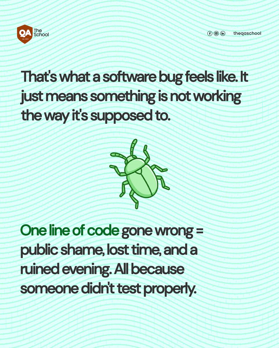 theqaschoolng's tweet photo. The app said “payment successful”. The restaurant said “it never came through”. Now the whole room is watching you explain yourself.😭 
One bug.  That’s all it took. Swipe and follow for more real simple lessons on software testing. https://t.co/783WbXYYvY