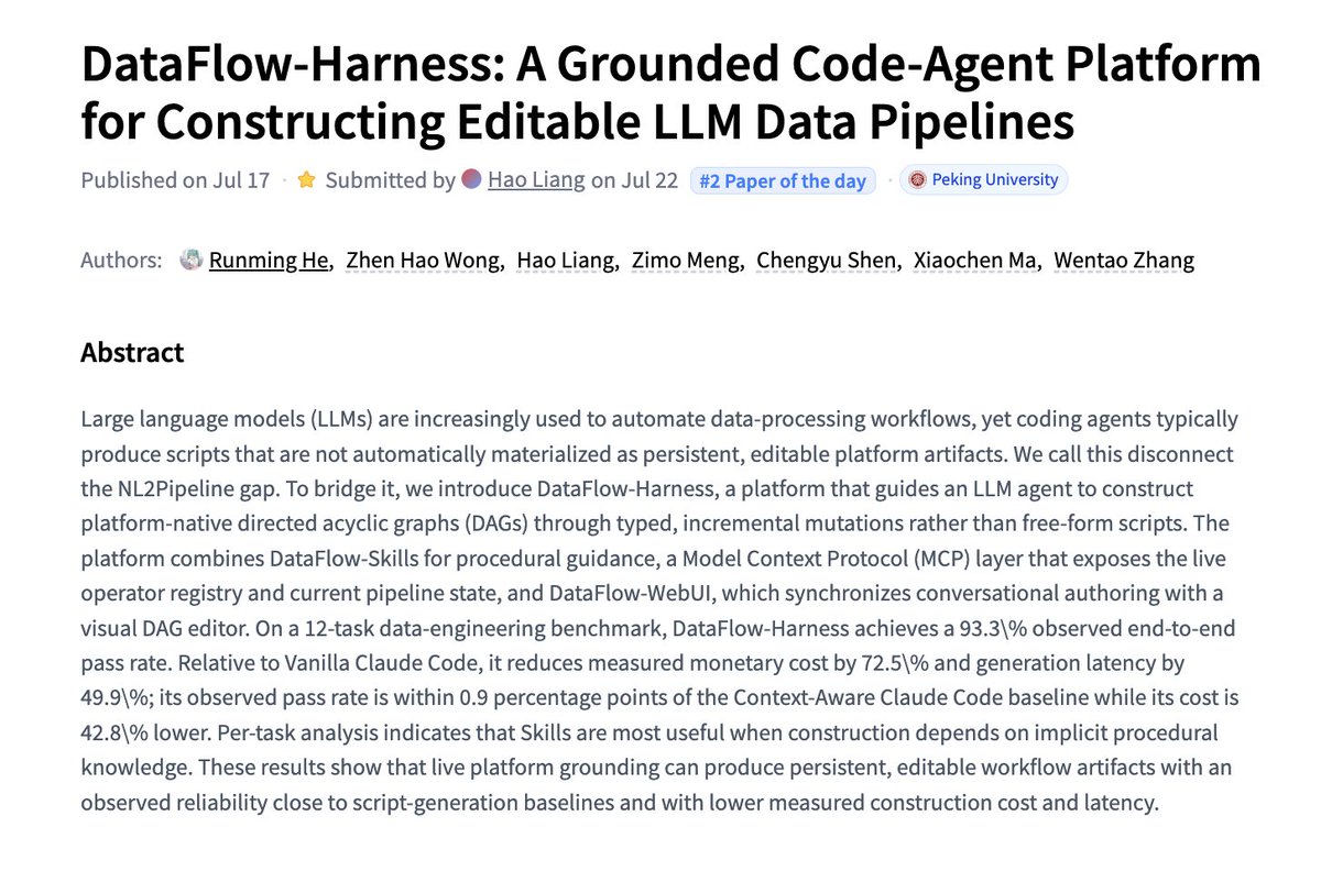 DataFlow-Harness Platform for Editable LLM Data Pipelines Released