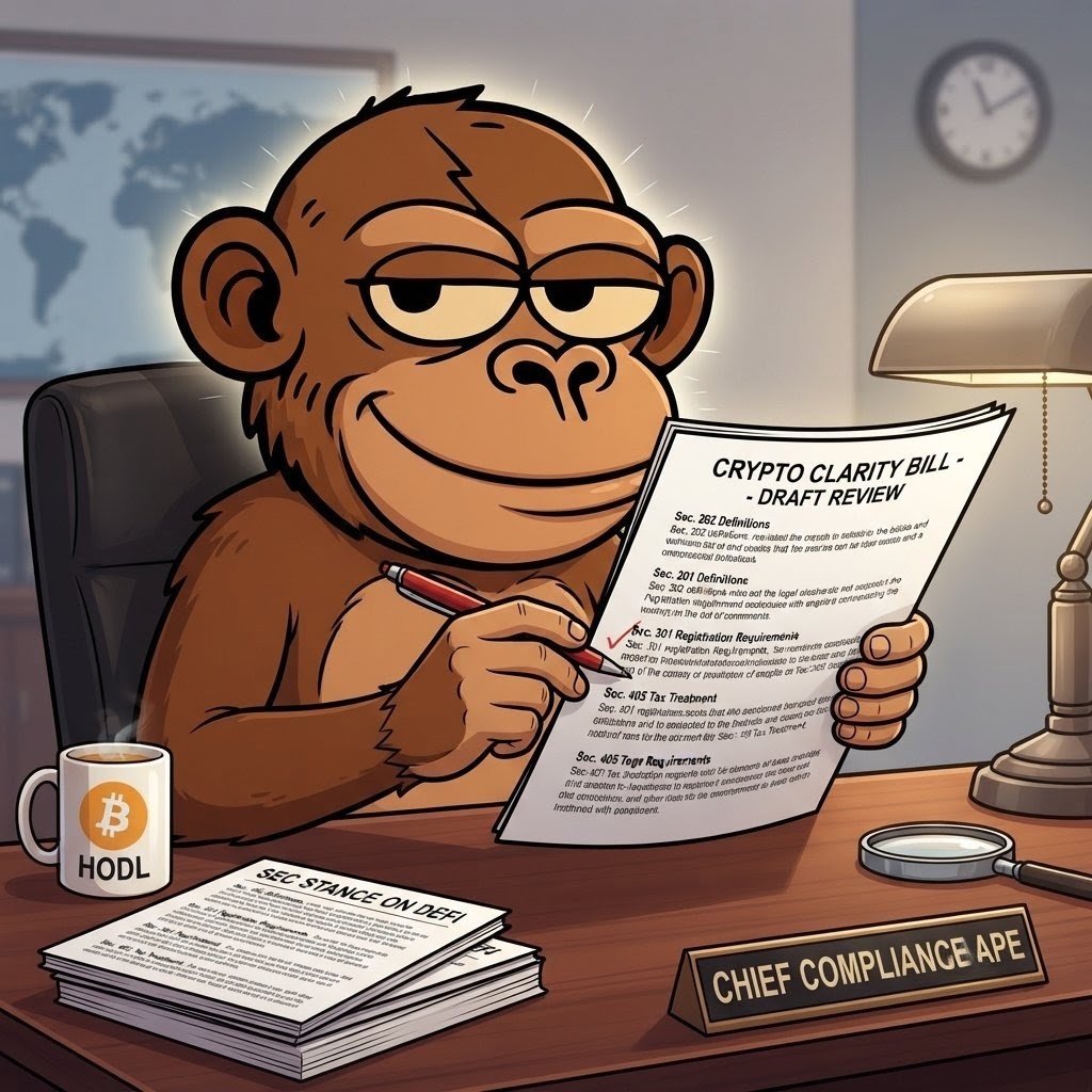 DCA_Dave's tweet photo. Crypto Clarity Act Bill slowly, but surely moving along...

$MOLT 'd Chief Compliance Ape will send it 🚀 https://t.co/oxi9natkig