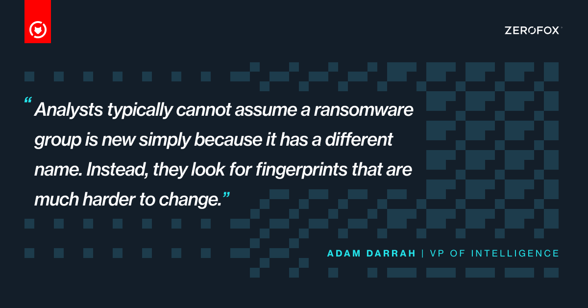 ZeroFox's tweet photo. ZeroFox VP of Intelligence and our Threat Intelligence team were recently featured in the Wall Street Journal Pro. The piece covers how ransomware groups are rebranding under new identities to evade cybersecurity defenses and law enforcement. Read more: https://t.co/moU9DwPkv0 https://t.co/kDCXXgTJTf