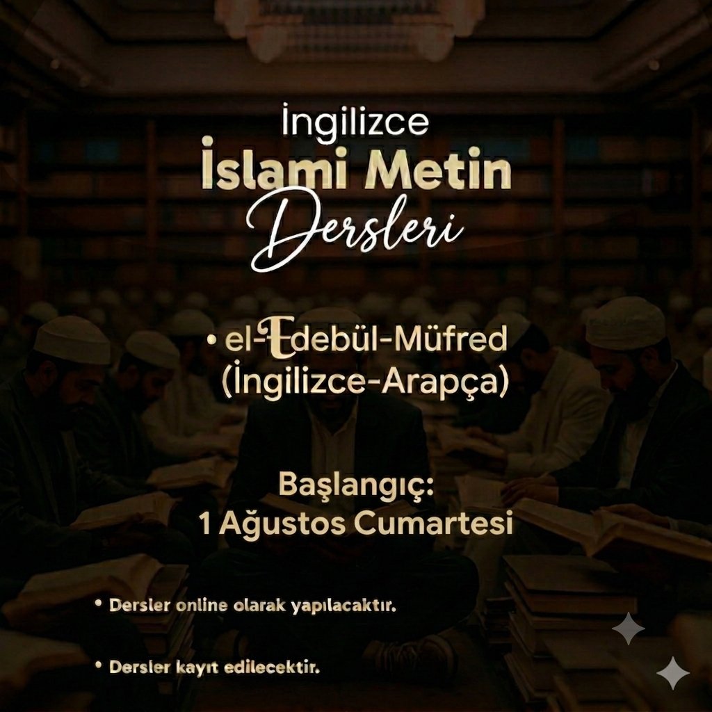 enesergoktas's tweet photo. Ders duyurusu 📢📢📢

Değerli arkadaşlar merhaba,
Bu dönem derslerimize kaldığımız yerden iki ana başlıkla devam ediyoruz:

Online İngilizce (3. Yıl): Başlangıç ve Orta Seviye grupları.

İngilizce İslami Metinler: el-Edebü’l-Müfred okumalarımızda 12. bölümdeyiz; eser üzerinden İngilizce-Arapça metin tahlili ve şerh yapmaya devam ediyoruz.

Kayıt ve detaylar için profildeki / aşağıdaki linke tıklayabilirsiniz. Kayıt olan arkadaşları vakit kaybetmeden WhatsApp gruplarına ekliyorum. 👋

İslâmî Metinler Dersleri: https://t.co/vbVc5pXElZ

Online İngilizce Dersleri: https://t.co/5qFjZvyofD