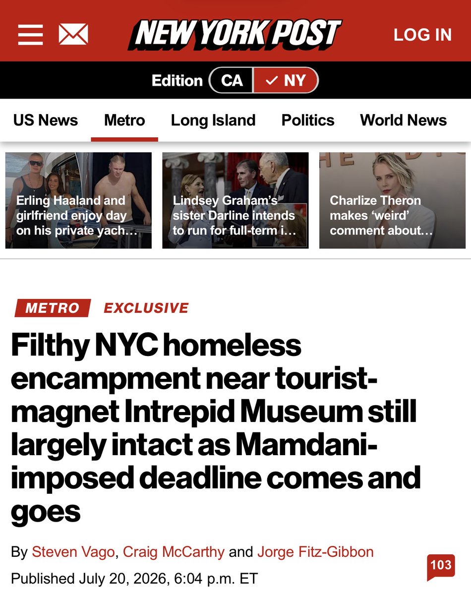 sarithaforny's tweet photo. This isn’t compassionate, and it isn’t safe. New Yorkers deserve clean streets, safe neighborhoods, and leaders who are willing to address homelessness, mental illness, and addiction head-on. 

Leaving people to live in tents next to one of the city’s most visited landmarks is an absolute failure of leadership. It is completely inhumane. 

We can support vulnerable individuals, while also enforcing the law and maintaining public order. That’s exactly what I will do on Day One of being your Attorney General.

https://t.co/KU2sewM8Rv