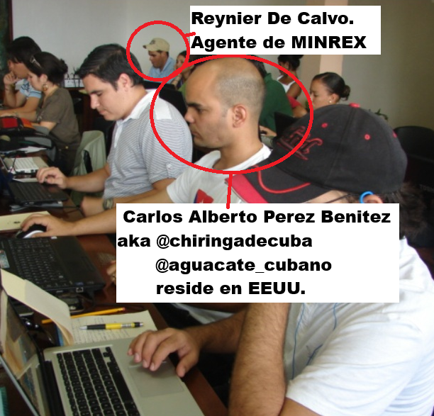 Cubannator's tweet photo. "Alquien de este group escribio el tuit de 22 de julio de 2012 a las 4.15 am" Yup. @reynier2011 Reynier De Calvo.
Chivaton y Agenton de #MINREX, antes de mandarlo para la embajada de Cuba en Perú, cerró la cuenta de @Yohandry8787.
Tengo su historia completa.
Esa foto con la gorra era en April 2012 - #BlogazoXCuba en un evento donde estaba "La tropita de Yohandry" pero en una foto en el blog "Blogazo x Cuba" olvidaron desdibujar su cara!
Y por el reloj pude identificar a Rey en una foto de un blog con Aday del Sol Reyes. Reynier era novia de Aday del Sol Reyes @tinamodotti71 en ese tiempo.
Yo tengo los tuits y fotos de ese tiempo.
--------------------------------
@FBIMiamiFL Who was complicit in the murder of @RosaMariaPaya father in Cuba.