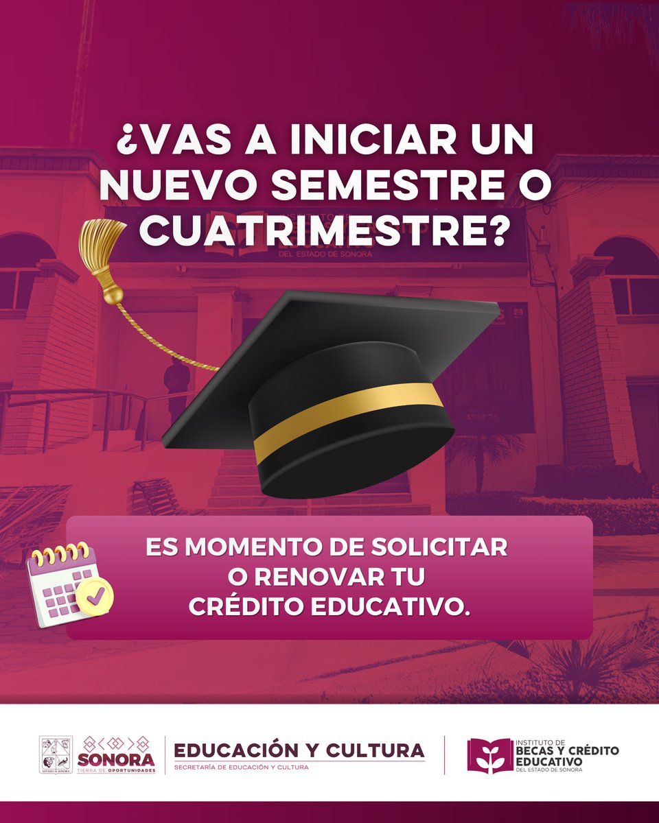 BecasyCredito's tweet photo. Un nuevo semestre trae nuevos retos, y también nuevas oportunidades.

Infórmate sobre el Crédito Educativo y prepárate para iniciar este ciclo con el respaldo que necesitas. 🎓 https://t.co/ZJ5MNObeUH