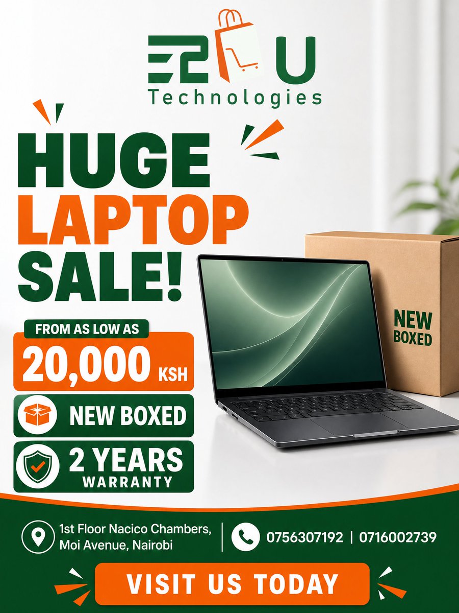 etuutech's tweet photo. Laptops available!!!
#etuu Affordable gaming laptops, business laptop.
1st floor Nacico Chambers Moi Avenue entrance facing Imenti house.
Contact us on: 0756307192 | 0716002739
|Nairobi river | #fixingthenation https://t.co/qdR8P6YSGK