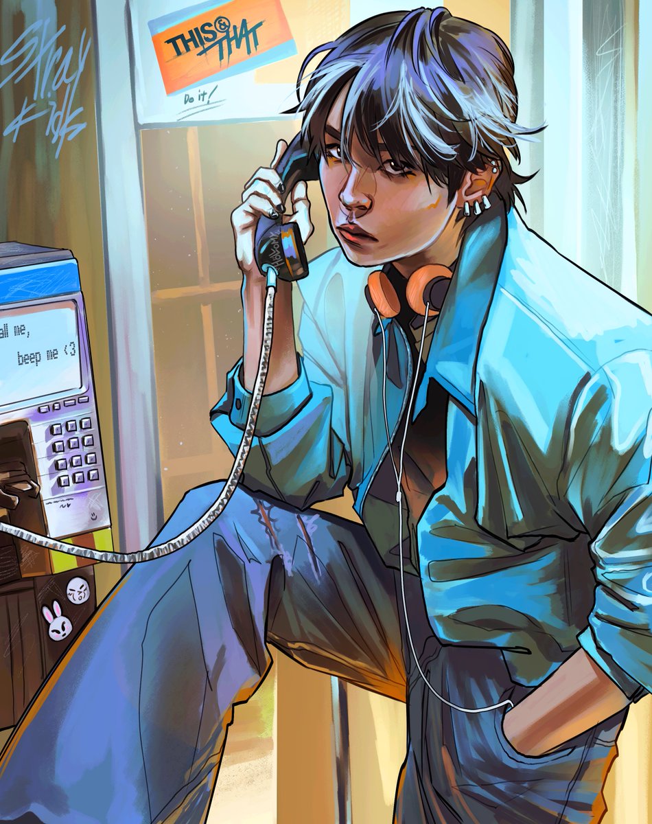 Hollomyy's tweet photo. Telephone busy 📞📶
#leeknow #straykidsfanart https://t.co/0YEb0Erjm0