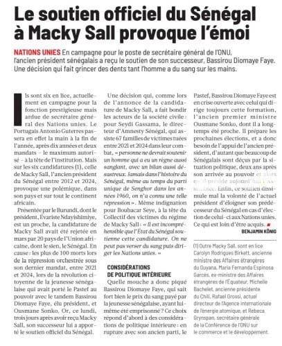 Martyrs_Senegal's tweet photo. On ne peut pas verser du sang puis diriger les Nations Unies.

Cc @SeydiGassama @AmnestySenegal @pass_blue @EmmanuelMacron @realDonaldTrump @UN_PGA @marcorubio @Oumouldial @RFI @PR_Diomaye @SonkoOfficiel @BreitbartNews @YvetteCooperMP https://t.co/wdHOicREVj