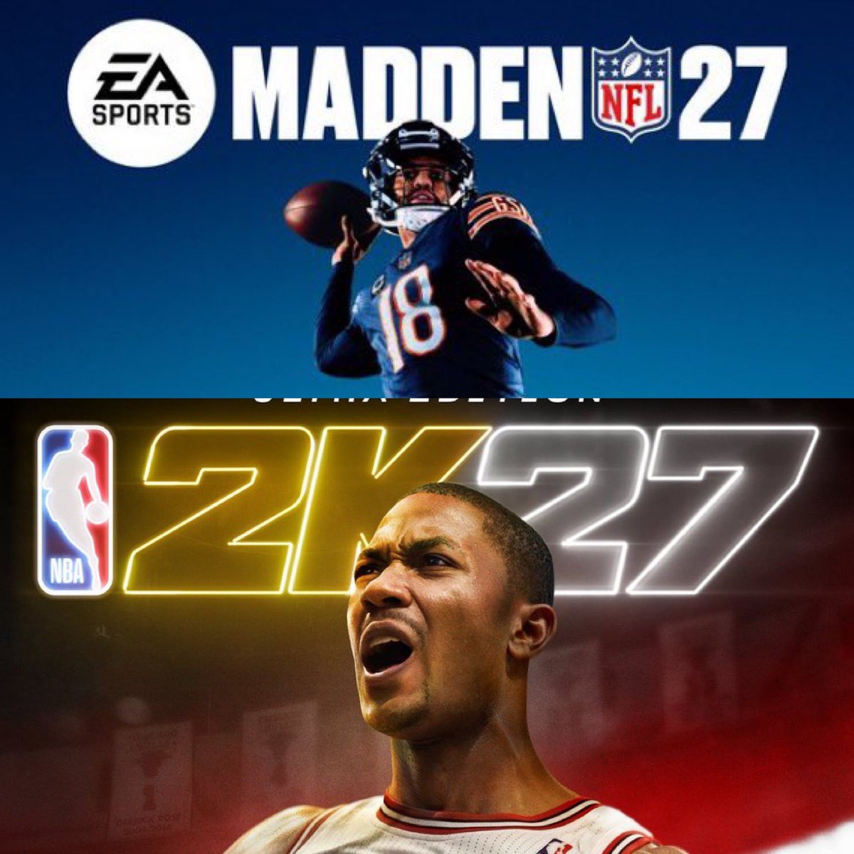 DieHard_Chicago's tweet photo. Chicago sports is on the rise 📈

Caleb Williams is on Madden 27.

D Rose is on NBA 2k27 Ultra Edition https://t.co/T8P4mqEDQd