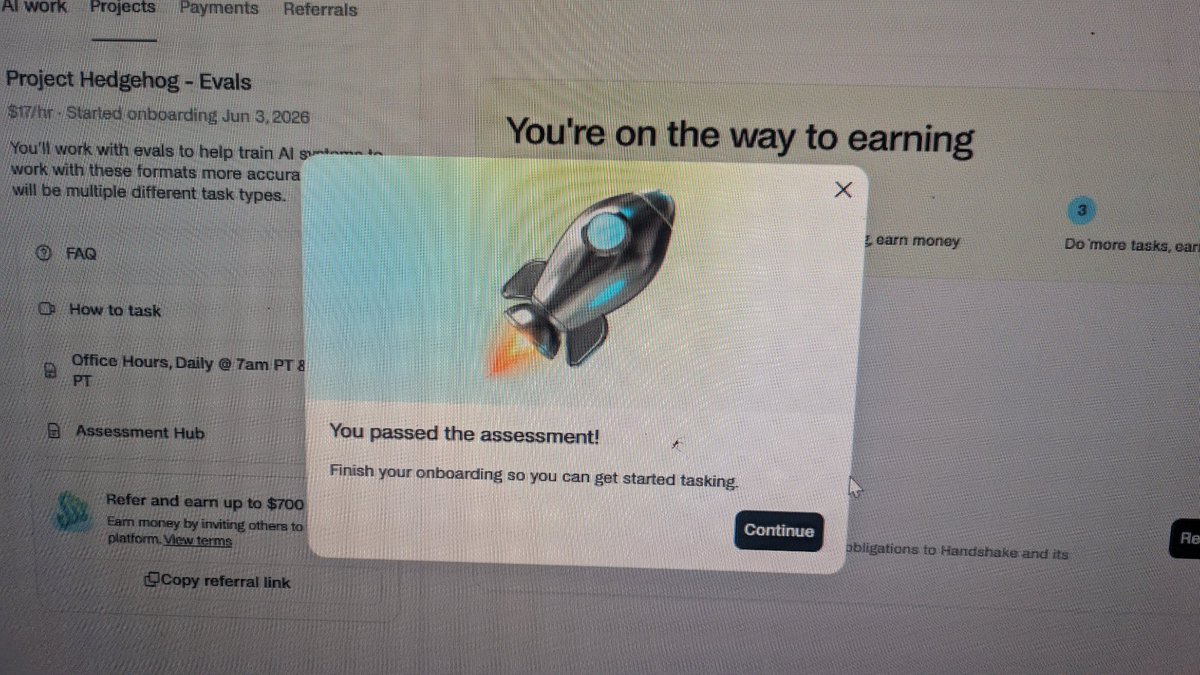 prisklaa's tweet photo. Scammers are charging people for the new Project Hedgehog Evals assessment. I passed it and I'm sharing my guidance for free. Like, follow, and DM me if you need help. Let's stop the scams.#handshakeai https://t.co/jGshq4fOER
